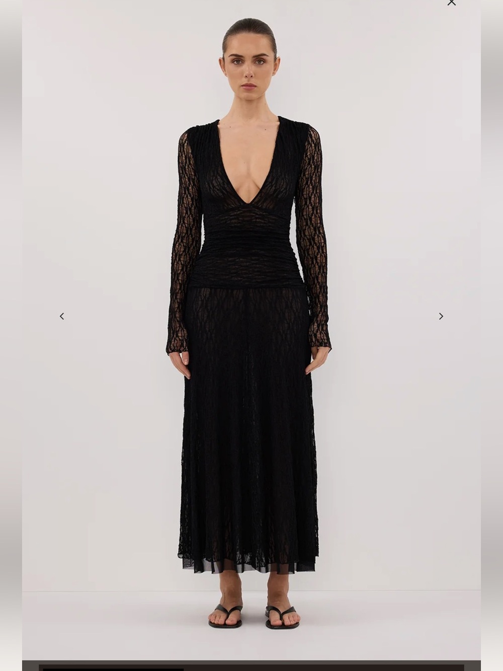 NWT DISSH Lizzie Black Lace Long Sleeve Whimsigoth Maxi Dress S